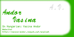 andor vasina business card
